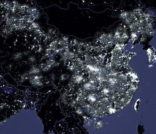 中国夜景卫星图走红 江苏山东大亮引热议[组图]