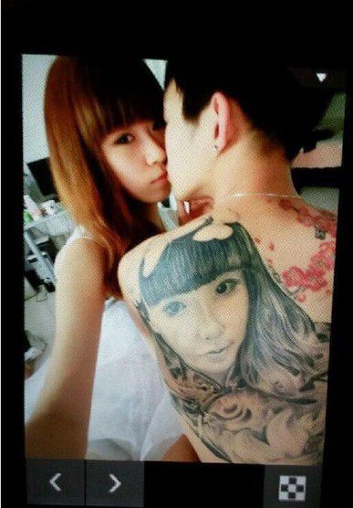 台湾男子背上纹<em>女友</em>脸庞<em>刺青</em>栩栩如生/图-理财