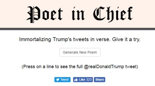 程序员将特朗普Twitter消息生成打油诗:还押韵