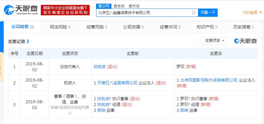 姚劲波卸任北京五八融鑫信息法定代表人,58金融物是人非