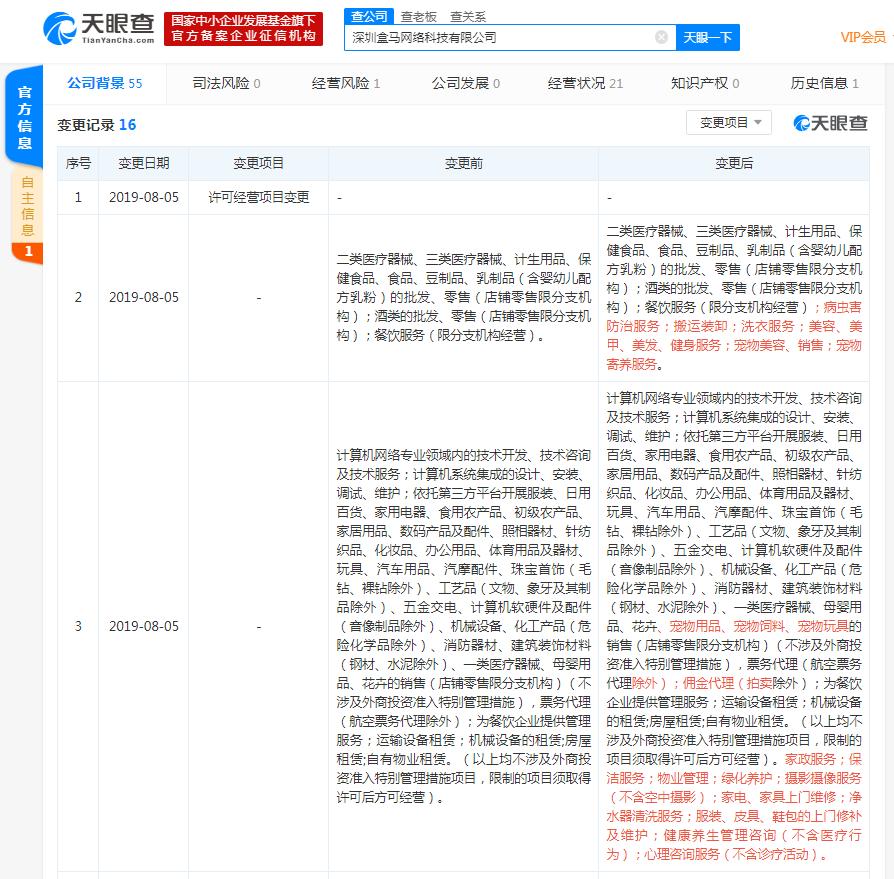 「京东股票现在不能开户」 盒马新增宠物服务、家电维修、保洁家政服务 此前开业后首关门店