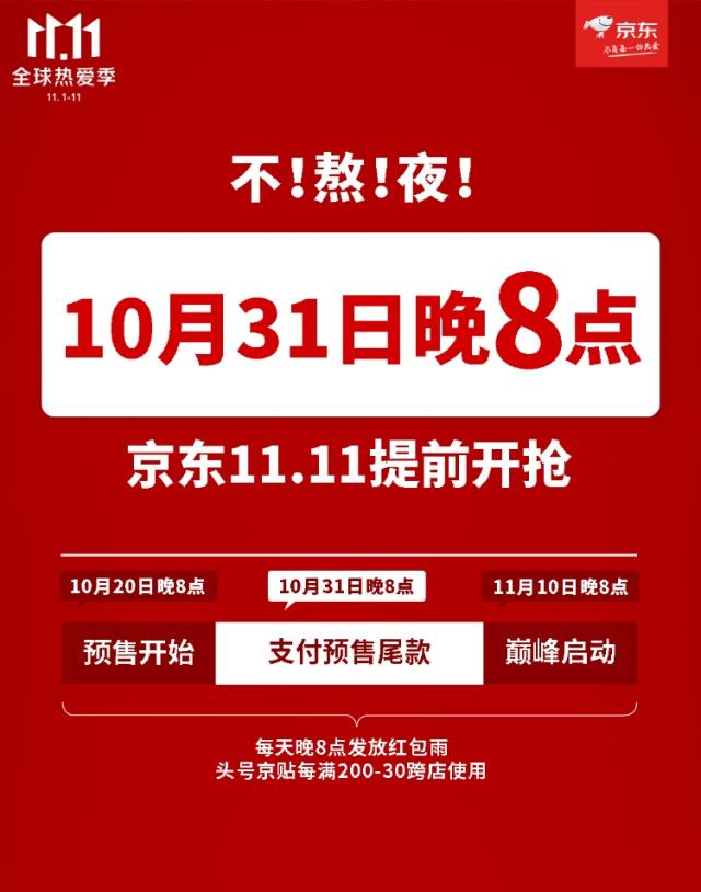 重大变化，提前4小时！京东11.11将于10月31日晚8点全面放“价”