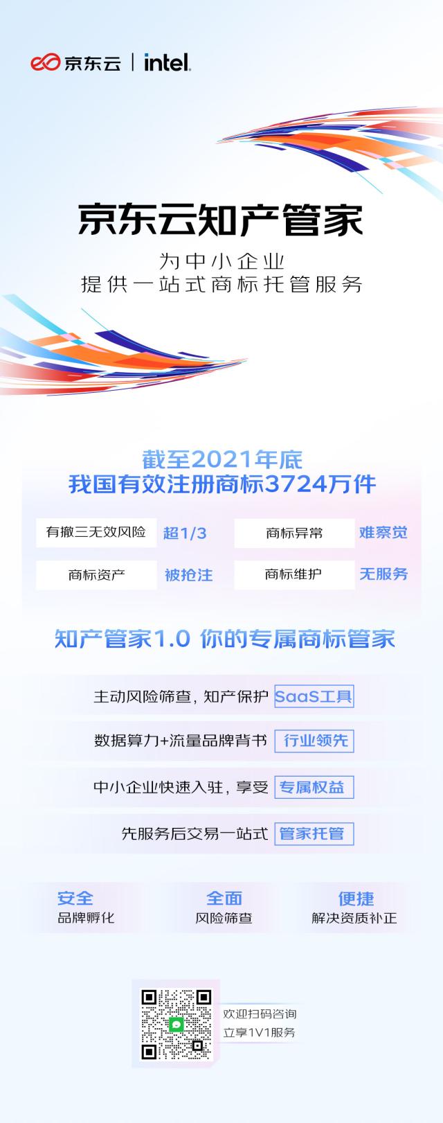 京东云推出“知产管家1.0”为中小企业提供免费商标监测和一站式托管服务