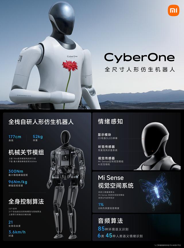 小米发布全尺寸人形仿生机器人“CyberOne”，概念股一览