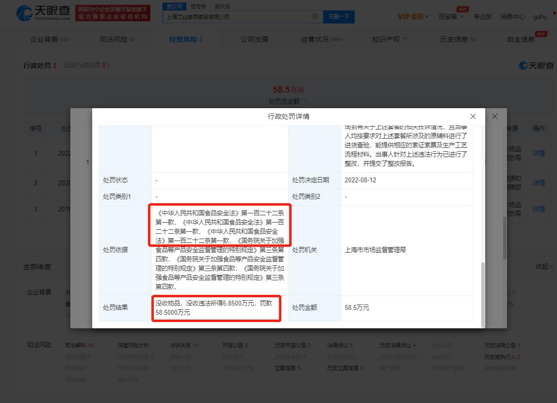 上海市监局回应“巴黎贝甜无证生产被罚”：依据《食品安全法》法定最低幅度给予从轻处罚