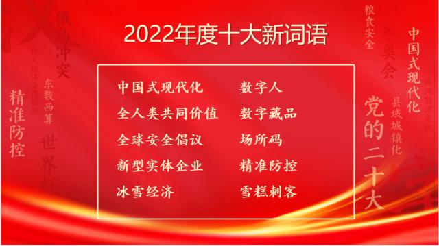 1220汉语盘点2022揭晓：”中国式现代化““新型实体企业”入选年度十大新词语