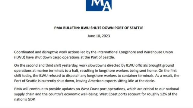 发生了什么？美国西雅图港关闭 劳资纠纷恐威胁与亚洲贸易 