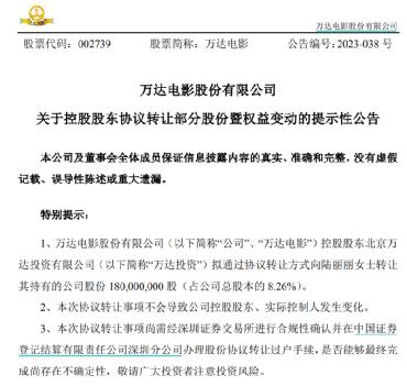 一出手,超21亿!她“接盘”万达电影