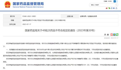 32批次质量不合格!知名药企卷入合规风险,问题产品仍在售……