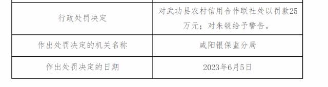因贷款风险分类不准确案由，武功县农村信用合作联社被罚25万元