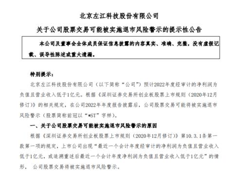  *ST左江“升天”记 