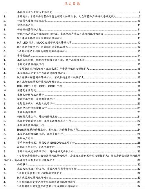 9月社会消费品零售总额同比持续改善，全社会用电量同比增幅扩大——行业景气观察（1018）-手机金融界