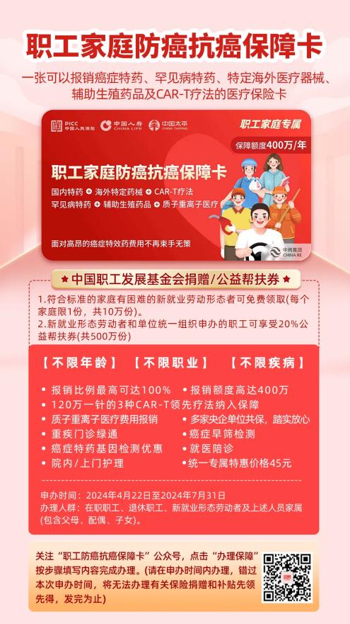 0422（终版）职工家庭防癌抗癌保障卡上线！保障捐赠仪式在京启动