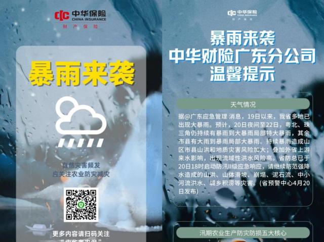 【2024.4.21】闻汛而动！中华财险广东分公司全力护航农业生产安全