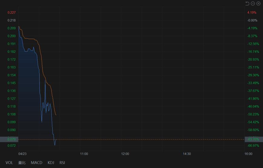 嘉艺控股闪崩 暴跌超65%