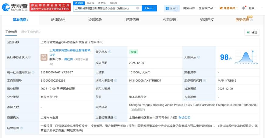 浦东科创集团等成立鋆芯私募基金 出资额15.1亿-上淘有品虚拟资源下载