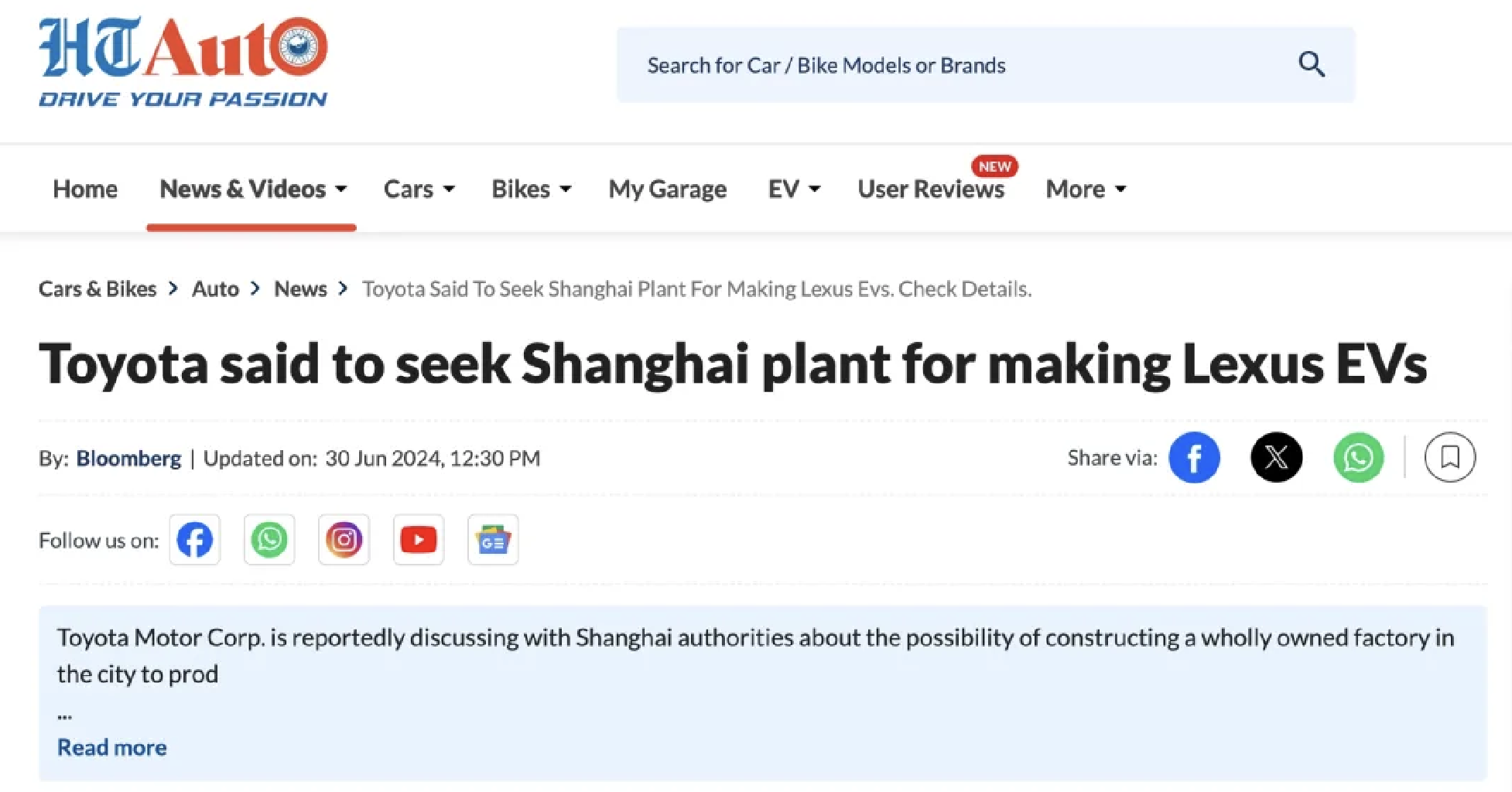 丰田的中国电动梦：雷克萨斯独资建厂，能否打破国产化僵局？