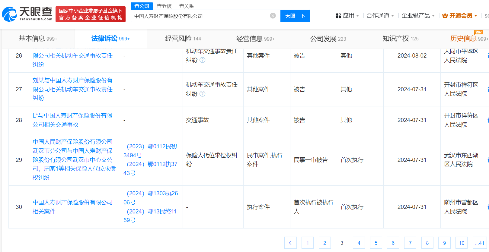 中国人寿财险被法院列为被执行人，执行超36万元